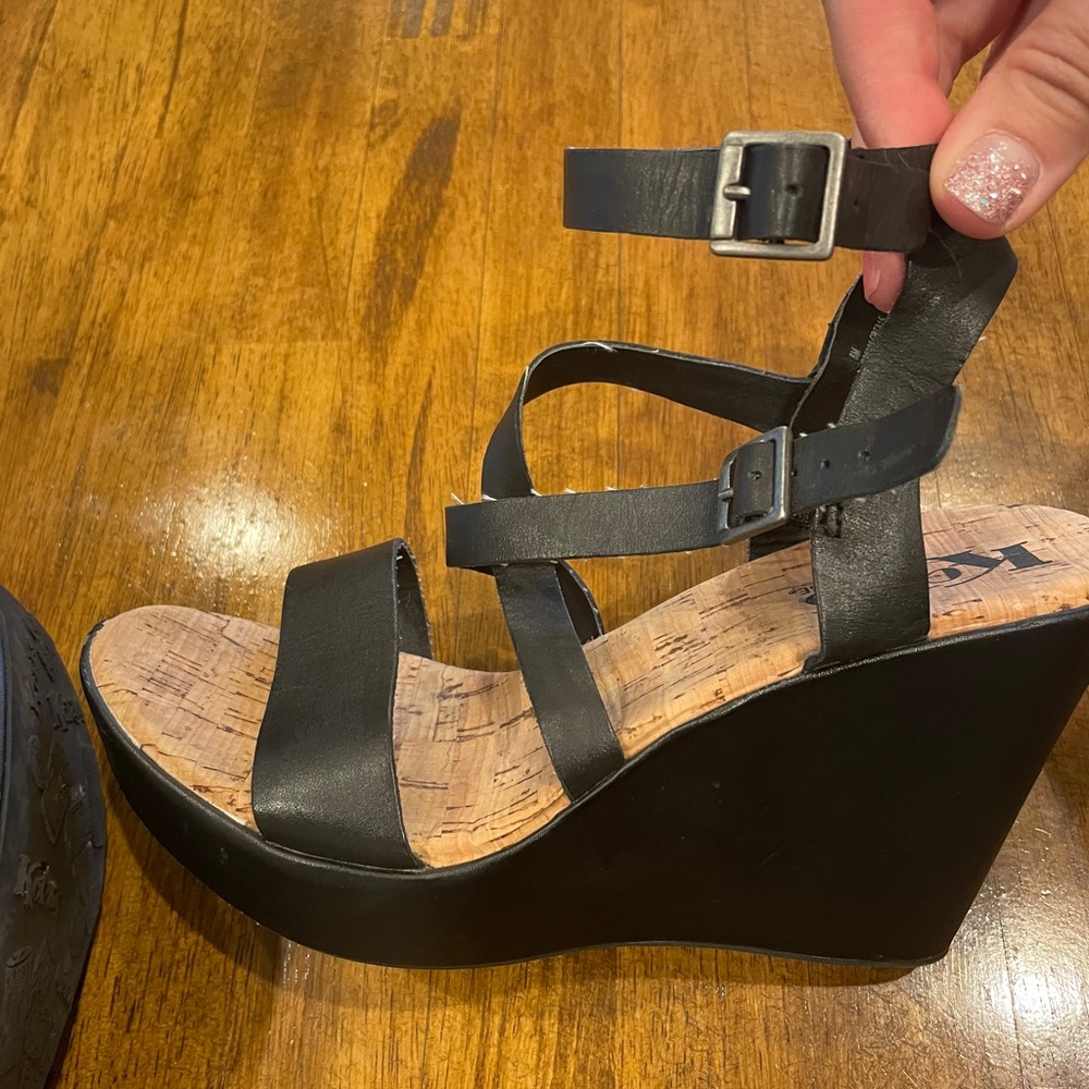 Kork Ease Leather Wedge Sandal